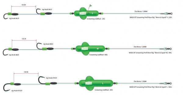 MADCAT SCREAMING Profi River RIG Worm & Squid