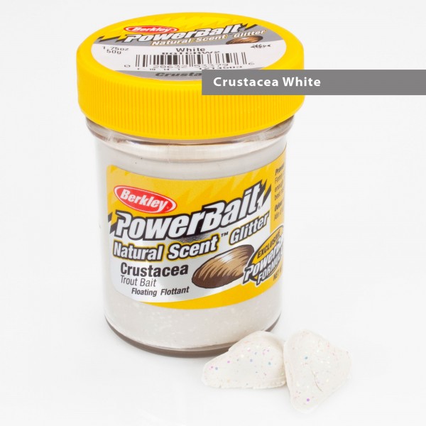 Power Bait Natural Glitter Crustecea White - Forellenteig 50g