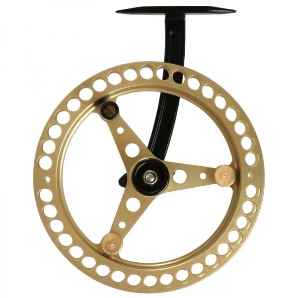 Felchen-Laufrolle Alu Gold 12,5 cm Rechtshänder