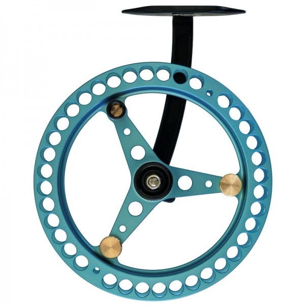 Felchen-Laufrolle Alu Blau 12,5 cm Linkshänder