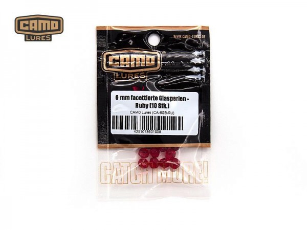 facettierte Glasperlen - Ruby (10 Stk)