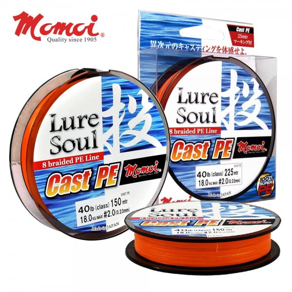 MOMOI LURE SOUL CAST PE ORANGE 150M - 0.12mm