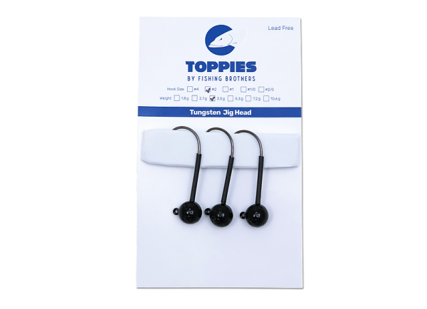 Toppies Tungsten Jighead Ball Black 1.8g